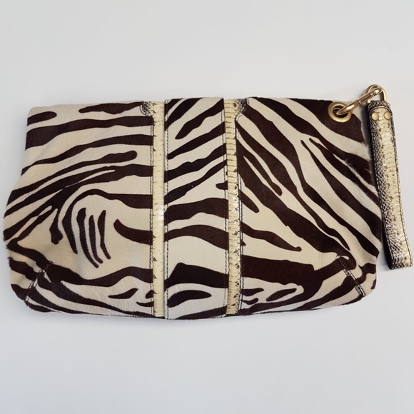 Jimmy Choo Marin Zebra Print Oversized Clutch - Picture 4 of 7